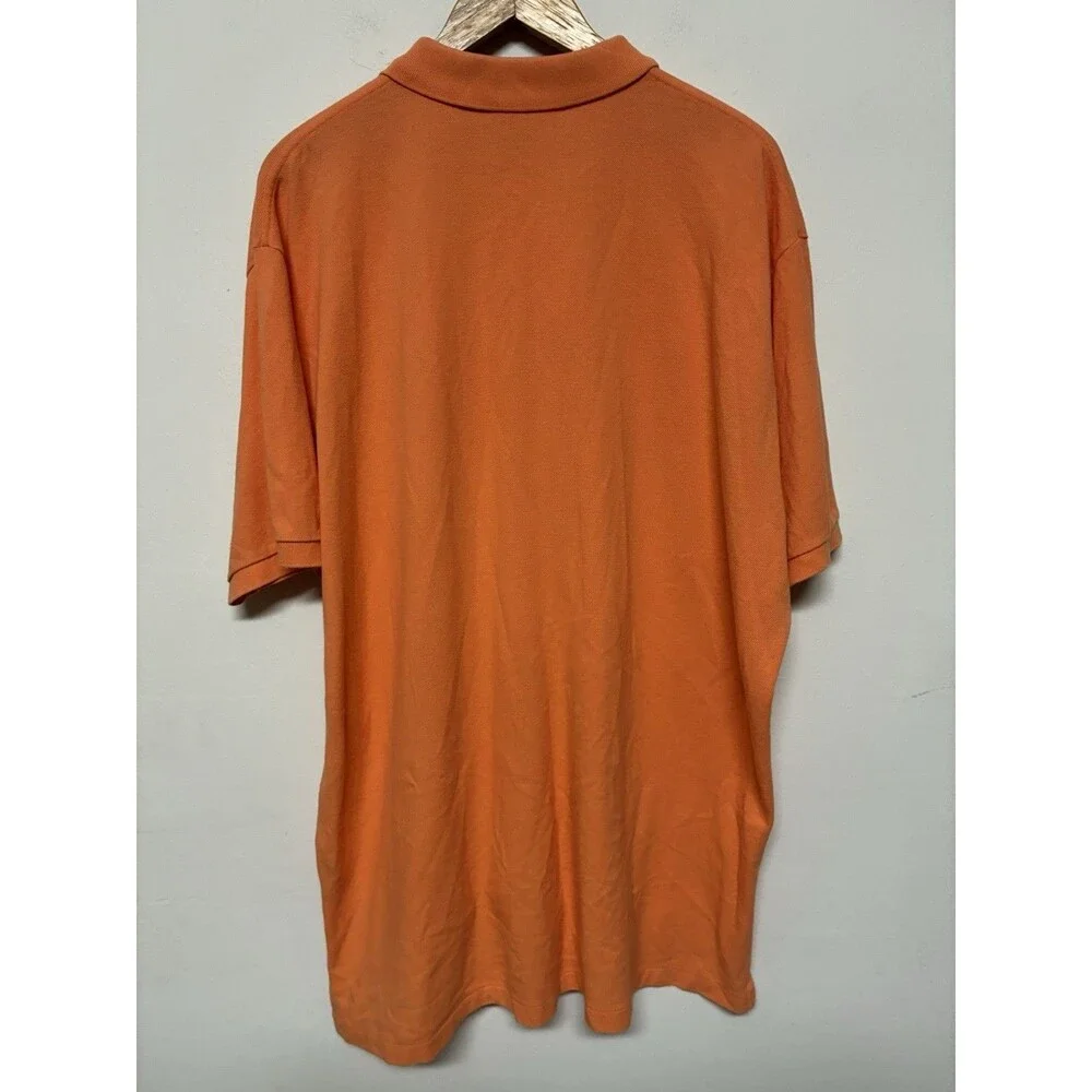 Polo By Ralph Lauren Orange Polo With Blue Logo 2XL Short Sleeve Cotton Casual